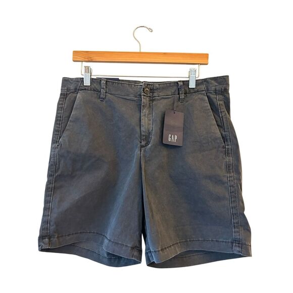 Bundle of 2 NWT GAP Girlfriend Chino Shorts Sz 10 Gray & Navy Minimalist - Picture 3 of 13